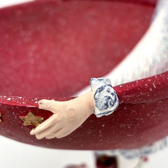 Department 56 Patience Brewster Krinkles Santa Red Speckled Candy Bowl - Picture 12 of 16